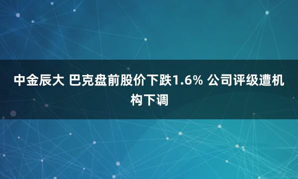 中金辰大 巴克盘前股价下跌1.6% 公司评级遭机构下调